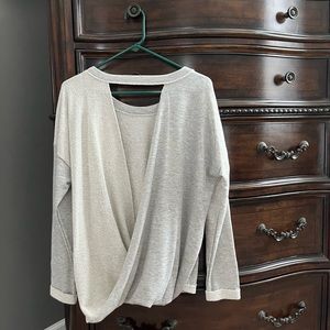 Grey Open Back French Terry Pullover